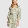Oxford Peony Grey Animal Print Dress Grey/ecru