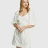 Oxford Lorena Linen Blend Dress Ivory