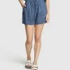 Oxford Juniper Pure Linen Shorts Blue