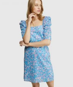 Oxford Princeton Cotton Retro Floral Dress Blue -Deals The Style Setters Store http3A2F2Fstatic.theiconic.com .au2Fp2Foxford 9764 5786641 4
