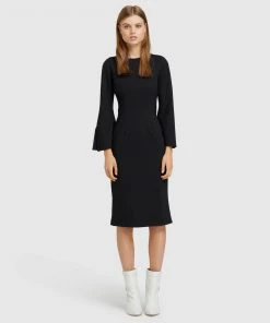 Oxford Braily Ponti Dress Black