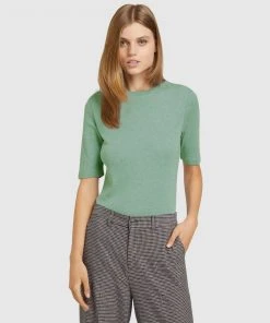 Oxford Jasmine Rib T-Shirt Green