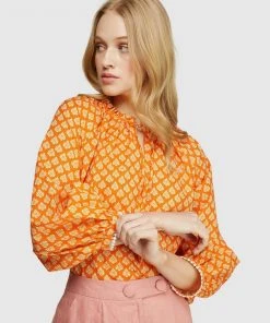 Oxford Eve Printed Blouse Orange -Deals The Style Setters Store http3A2F2Fstatic.theiconic.com .au2Fp2Foxford 9971 6786641 4