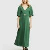 Oxford Florence Keyhole Knit Maxi Dress Green