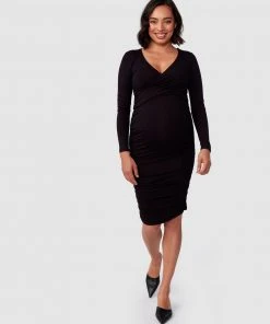 Pea in a Pod Maternity Bailey Crossover Long Sleeve Nursing Dress Black -Deals The Style Setters Store http3A2F2Fstatic.theiconic.com .au2Fp2Fpea in a pod maternity 6373 7265601 5