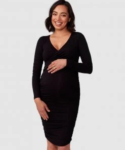 Pea in a Pod Maternity Bailey Crossover Long Sleeve Nursing Dress Black -Deals The Style Setters Store http3A2F2Fstatic.theiconic.com .au2Fp2Fpea in a pod maternity 6376 7265601 6
