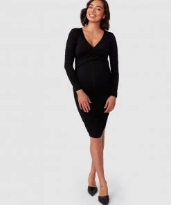 Pea in a Pod Maternity Bailey Crossover Long Sleeve Nursing Dress Black -Deals The Style Setters Store http3A2F2Fstatic.theiconic.com .au2Fp2Fpea in a pod maternity 6379 7265601 7