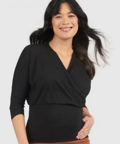 Pea in a Pod Maternity Jane Soft Touch Nursing Top Black
