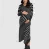 Pea in a Pod Maternity Clarissa Dress Black Grey Stripe