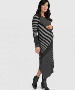 Pea in a Pod Maternity Clarissa Dress Black Grey Stripe -Deals The Style Setters Store http3A2F2Fstatic.theiconic.com .au2Fp2Fpea in a pod maternity 8652 1549031 4