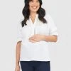 Pea in a Pod Maternity Gina Nursing Blouse White