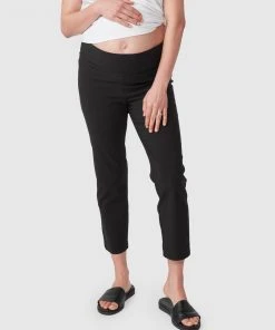 Pea in a Pod Maternity Cara Velcro Waist Capri Black