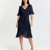 Pink Ruby Wonderland Frill Dress Navy