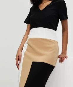 Pink Ruby Colour Block V Front Dress Black Beige White -Deals The Style Setters Store http3A2F2Fstatic.theiconic.com .au2Fp2Fpink ruby 1860 6358531 4