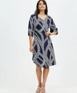 Pink Ruby Summer Dreams Shift Dress Blue Print