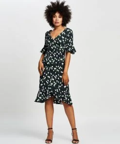 Pink Ruby Rosetta Dress Blue Print