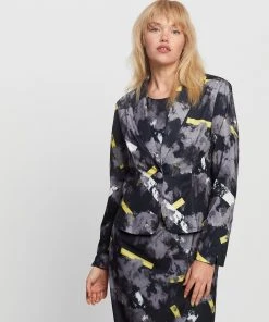 Pink Ruby Abstract Jacket Print