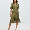 Pink Ruby Summers Day Wrap Dress Pine