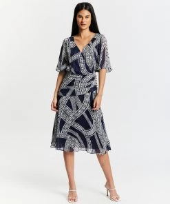 Pink Ruby Wonderland Dress Blue Print