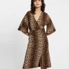 Pink Ruby Turn It Up Crossover Dress Leopard