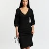 Pink Ruby Eden Rouched Dress Black