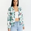 Pink Ruby Delight Jacket Green Print