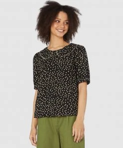 Princess Highway Olivia Spot Blouse Black