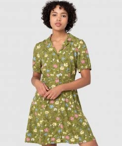 Princess Highway Heather Ditsy Dress Green