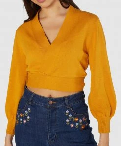 Princess Highway Ballet Wrap Knit Top Yellow -Deals The Style Setters Store http3A2F2Fstatic.theiconic.com .au2Fp2Fprincess highway 7746 3154141 5