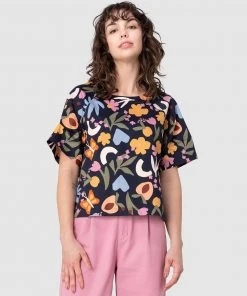 Princess Highway Spring Geo Top Navy
