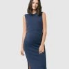 Ripe Maternity Layered Knit Nursing Dress Ink
