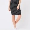 Ripe Maternity Mia Stripe Skirt Black/Flint