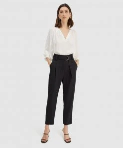 SABA Dharma Belted Slim Pants Black