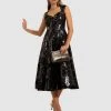 SACHA DRAKE Jasmine Dress Black Navy Floral