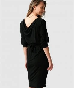 SACHA DRAKE Cowl Tie Drape Dress Black -Deals The Style Setters Store http3A2F2Fstatic.theiconic.com .au2Fp2Fsacha drake 0679 6911411 4