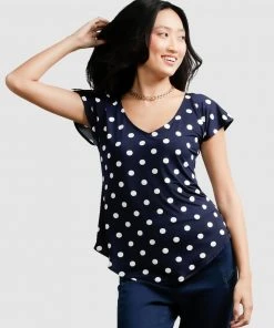SACHA DRAKE Analia Top Navy Spot