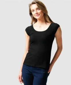 SACHA DRAKE Cap Sleeved Top Black