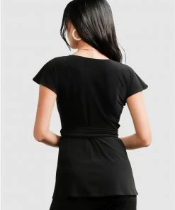 SACHA DRAKE Cap Sleeve Wrap Top Black -Deals The Style Setters Store http3A2F2Fstatic.theiconic.com .au2Fp2Fsacha drake 2207 1532521 3