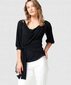 SACHA DRAKE Cowl-Tie Drape Top Navy -Deals The Style Setters Store http3A2F2Fstatic.theiconic.com .au2Fp2Fsacha drake 2453 2745701 5