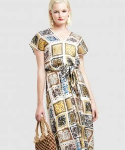 SACHA DRAKE Hey-Day Midi Dress Mustard Scarf Print -Deals The Style Setters Store http3A2F2Fstatic.theiconic.com .au2Fp2Fsacha drake 3384 9720451 4