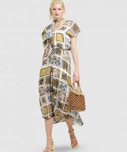 SACHA DRAKE Hey-Day Midi Dress Mustard Scarf Print -Deals The Style Setters Store http3A2F2Fstatic.theiconic.com .au2Fp2Fsacha drake 3387 9720451 5