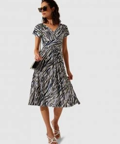 SACHA DRAKE Boardwalk Midi Dress Zebra