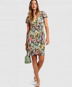 SACHA DRAKE Antisolar Dress Navy Multi Lush