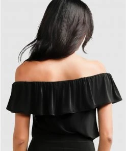 SACHA DRAKE Off-Shoulder Frill Top Black -Deals The Style Setters Store http3A2F2Fstatic.theiconic.com .au2Fp2Fsacha drake 4713 4726611 4