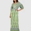 SACHA DRAKE Dandelion Floats Maxi Lime Lavender Fine Cotton