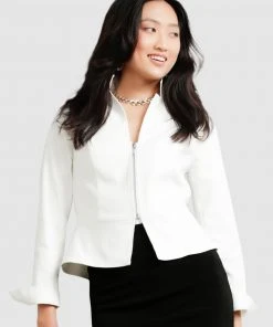 SACHA DRAKE Front Zip Jacket White