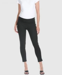 Soon Maternity Dot Print Crop Maternity Pants Khaki Dot