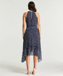 Stella Fuzzy Spot Ruffle Halter Dress Navy/Milk -Deals The Style Setters Store http3A2F2Fstatic.theiconic.com .au2Fp2Fstella 1427 9867551 3