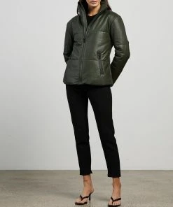 West 14th Uptown Puffer Jacket Bottlebush Green Leather -Deals The Style Setters Store http3A2F2Fstatic.theiconic.com .au2Fp2Fwest14 0904 6087621 5