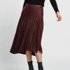 West 14th Park Avenue Pleat Skirt Shiraz Leather